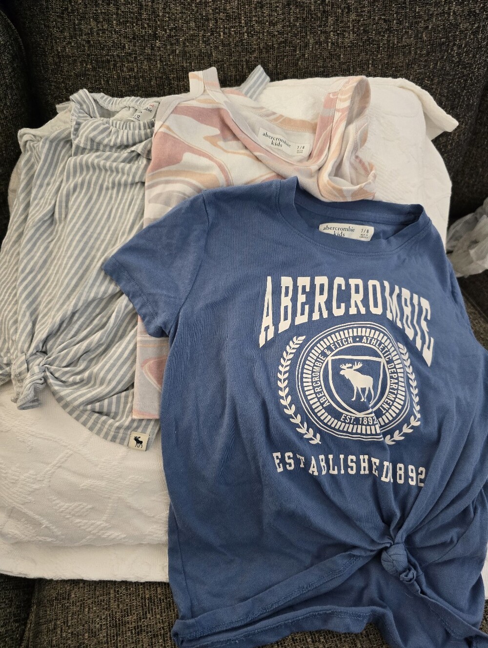 abercrombie kids Blue Logo Tie-Knot Tee - Girls